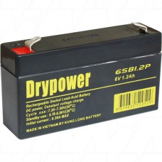 6SB1.2P Drypower 6V 1.2Ah SLA Medical & Multi Use Battery 6SB1.2P Drypower 6V 1.2Ah SLA Medical & Multi Use Battery