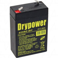 6SB2.8P Drypower 6V 2.8Ah SLA Medical & Multi Use Battery