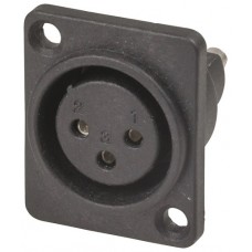 MCJ5063B XLR 3P Black Chassis Socket MCJ5063B XLR 3P Black Chassis Socket