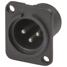 MCP5053B XLR 3P Male Panel Mount Connector MCP5053B XLR 3P Male Panel Mount Connector